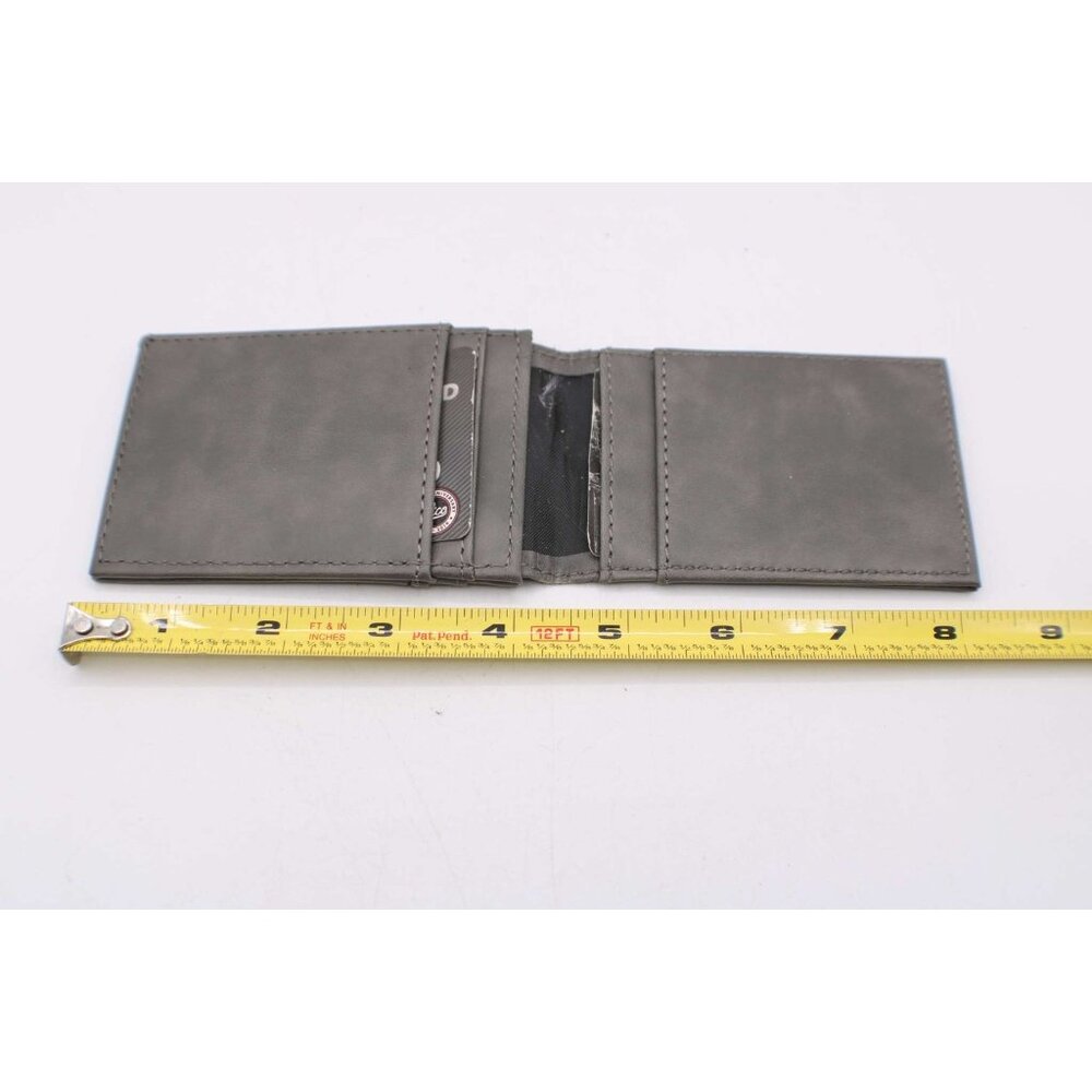 Auburn University Tigers Front Pocket Wallet Bi Fold Faux Leather Gray Black New - Picture 9 of 9